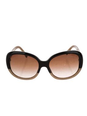 CHANEL Two-Tone Black and Tan Gradient Oversized Sunglasses